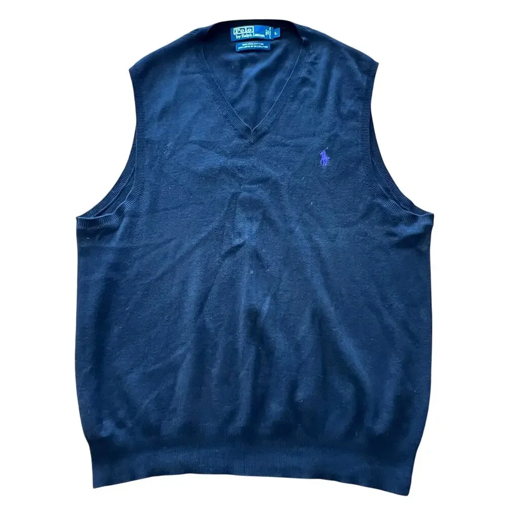 Polo‎ Ralph Lauren Sweater Vest Mens Large V Neck Pullover Classic Pima Cotton